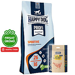 Happy Dog Profi Sportive Tavuk Etli Aktif Köpek Maması 20 Kg + 2 Adet Dr. Clauders Ödül 80 Gr - Happy Dog