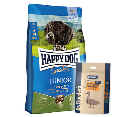 Happy Dog Sensible Junior Kuzu Etli Yavru Köpek Maması 10 Kg + Dr.Clauders Ödül 80 Gr