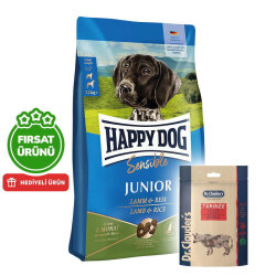Happy Dog Sensible Junior Kuzu Etli Yavru Köpek Maması 10 Kg + 2 Adet Dr. Clauders Biftekli Ödül 80 Gr - 1