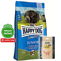Happy Dog Sensible Junior Kuzu Etli Yavru Köpek Maması 10 Kg + 2 Adet Dr. Clauders Ödül 80 Gr - Happy Dog