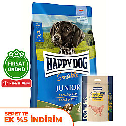 Happy Dog Sensible Junior Kuzu Etli Yavru Köpek Maması 10 Kg + 2 Adet Dr. Clauders Ödül 80 Gr - Happy Dog