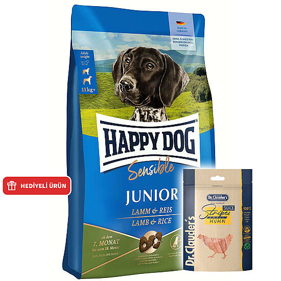 Happy Dog Sensible Junior Kuzu Etli Yavru Köpek Maması 4 Kg + Dr. Clauders Ödül 80 Gr - 1
