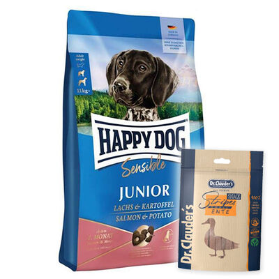 Happy Dog Sensible Junior Somonlu Yavru Köpek Maması 10 Kg + Dr.Clauders Ödül 80 Gr