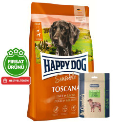 Happy Dog Toscana Ördek ve Somonlu Köpek Maması 12,5 Kg + 2 Adet Dr. Clauders Kuzulu Ödül Küpleri 80 Gr - Happy Dog