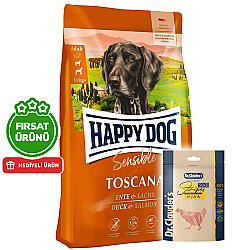 Happy Dog Toscana Ördek ve Somonlu Köpek Maması 12,5 Kg + 2 Adet Dr. Clauders Ödül 80 Gr - Happy Dog