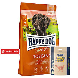 Happy Dog Toscana Ördek ve Somonlu Köpek Maması 4 Kg + Dr. Clauders Ödül 80 Gr - Happy Dog