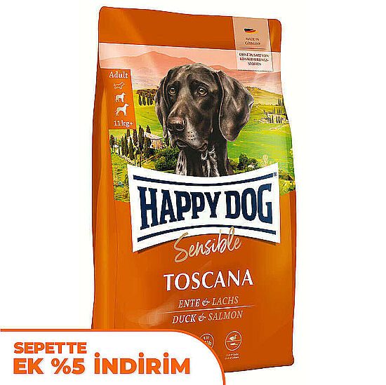Happy Dog Toscana Ördek ve Somonlu Köpek Maması 4 Kg - 1