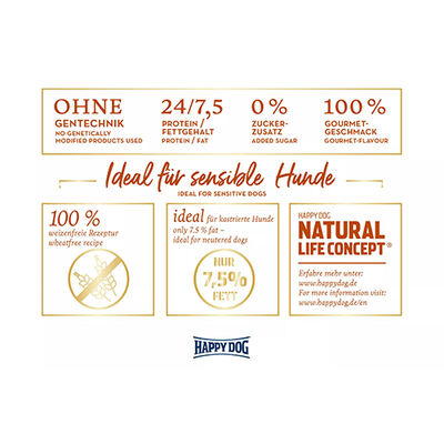 Happy Dog Toscana Ördek ve Somonlu Köpek Maması 4 Kg + Dr. Clauders Biftekli Ödül Küpleri 80 Gr - 5