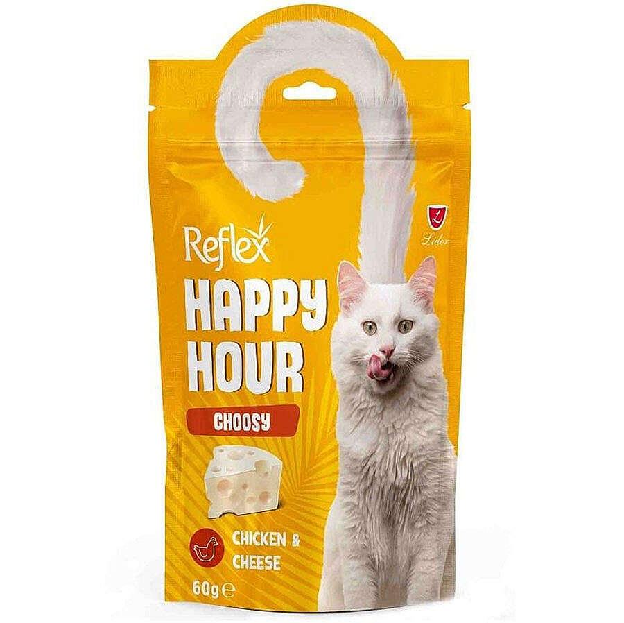 Happy Hour Choosy Tavuk Etli ve Peynir Seçici Kediler İçin Kedi Ödülü 60 Gr
