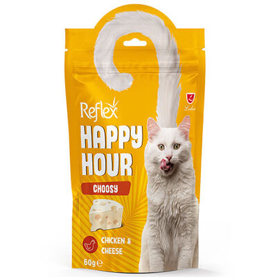 Happy Hour Choosy Tavuk Etli ve Peynir Seçici Kediler İçin Kedi Ödülü 60 Gr