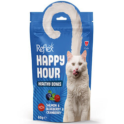 Reflex - Happy Hour Somon Yaban Mersini ve Kızılcık Kemik Sağlığı Kedi Ödülü 60 Gr