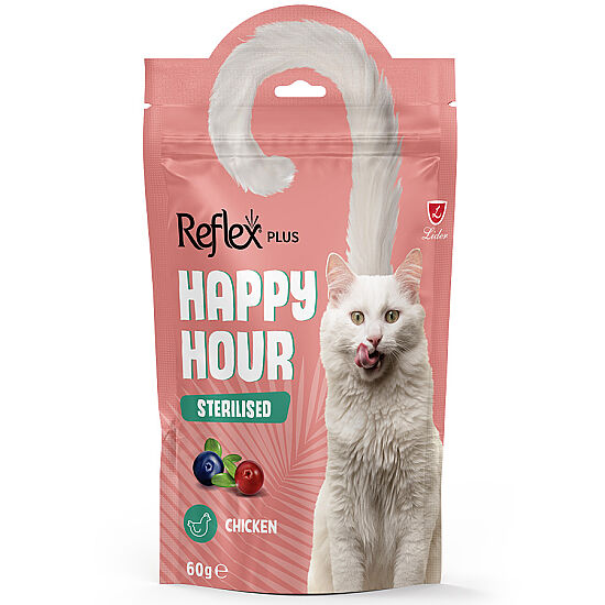 Happy Hour Sterilised Tavuk Etli Kısırlaştırılmış Kediler için Kedi Ödülü 60 Gr - 1