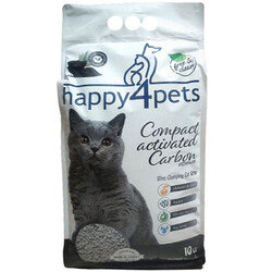 Happy4Pets - Happy4Pets Aktif Karbon Doğal Topaklanan Kedi Kumu 10 Lt