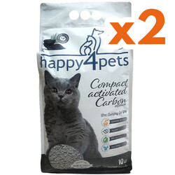 Happy4Pets - Happy4Pets Aktif Karbon Doğal Topaklanan Kedi Kumu 10 Lt x 2 Adet