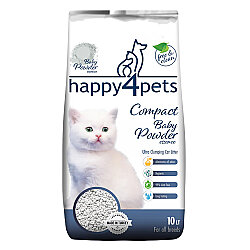 Happy4Pets Doğal İnce Taneli Bebek Pudralı Kedi Kumu 10 Lt - Happy4Pets