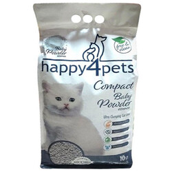 Happy4Pets - Happy4Pets Doğal İnce Taneli Bebek Pudralı Kedi Kumu 10 Lt