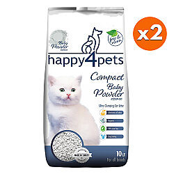 Happy4Pets Doğal İnce Taneli Bebek Pudralı Kedi Kumu 10 Lt x 2 Adet - Happy4Pets