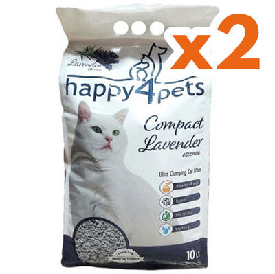 Happy4Pets Doğal İnce Taneli Lavantalı Kedi Kumu 10 Lt x 2 Adet - 1