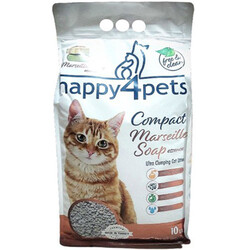 Happy4Pets - Happy4Pets Doğal İnce Taneli Marsilya Kedi Kumu 10 Lt