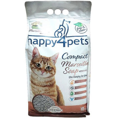 Happy4Pets Doğal İnce Taneli Marsilya Kedi Kumu 10 Lt