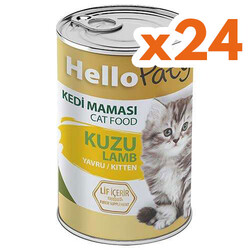 Hello Paty - Hello Paty Premium Kitten Pate Kuzu Etli Yavru Kedi Yaş Maması 415 Gr x 24 Adet