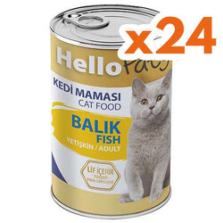 Hello Paty - Hello Paty Premium Pate Balıklı Kedi Yaş Maması 415 Gr x 24 Adet