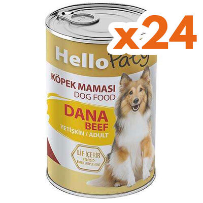 Hello Paty Premium Pate Dana Etli (Beef) Köpek Yaş Maması 415 Gr x 24 Adet