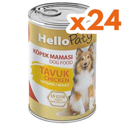 Hello Paty - Hello Paty Premium Pate Tavuk Etli Köpek Yaş Maması 415 Gr x 24 Adet