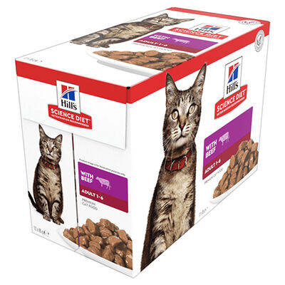 Hills Chunks in Gravy Biftekli Pouch Yetişkin Kedi Yaş Maması 85 Gr - (12 Adet)