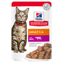 Hills Chunks in Gravy Biftekli Pouch Yetişkin Kedi Yaş Maması 85 Gr - Hills
