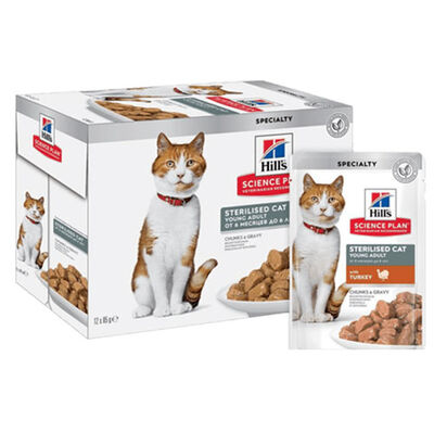 Hills Chunks In Gravy Hindili Kısırlaştırılmış Kedi Yaş Maması 85 Gr - (12 Adet) - 1