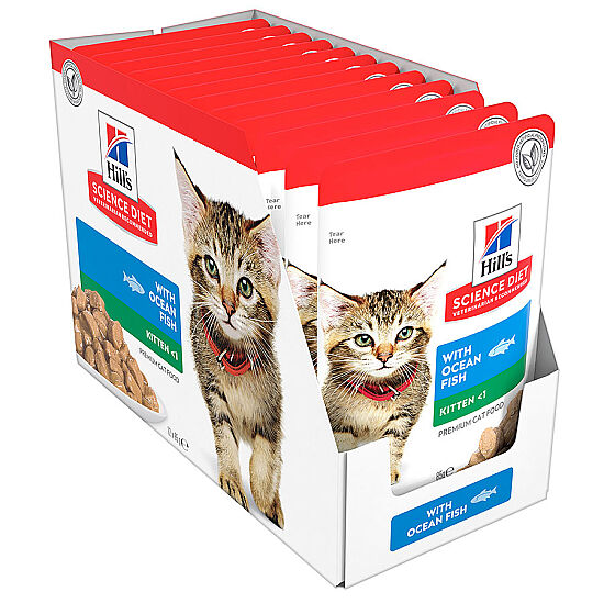 Hills Chunks in Gravy Kitten Balıklı Yavru Kedi Yaş Maması 85 Gr - (12 Adet) - 1