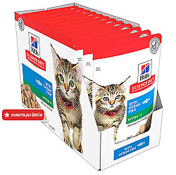 Hills Chunks in Gravy Kitten Balıklı Yavru Kedi Yaş Maması 85 Gr - (12 Adet) - Hills