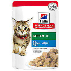 Hills Chunks in Gravy Kitten Balıklı Yavru Kedi Yaş Maması 85 Gr - Hills