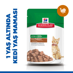 Hills Chunks in Gravy Kitten Hindi Etli Yavru Kedi Yaş Maması 85 Gr - Thumbnail