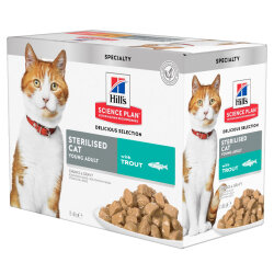 Hills Chunks in Gravy Alabalıklı Kısırlaştırılmış Kedi Yaş Maması 85 Gr - (12 Adet) - Hills
