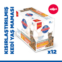 Hills - Hills Chunks in Gravy Somonlu Kısırlaştırılmış Kedi Yaş Maması 85 Gr - (12 Adet)