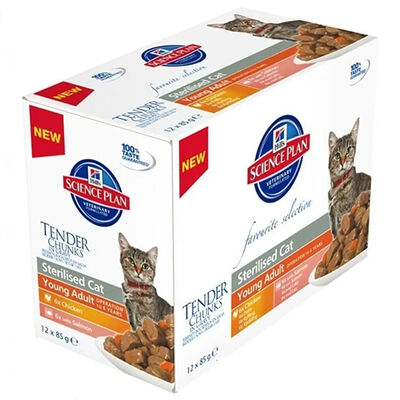 Hills Chunks in Gravy Somonlu Kısırlaştırılmış Kedi Yaş Maması 85 Gr - (12 Adet) - 1