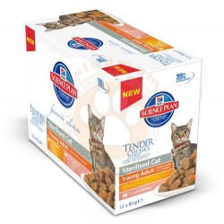 Hills - Hills Chunks in Gravy Somonlu Kısırlaştırılmış Kedi Yaş Maması 85 Gr - (12 Adet)