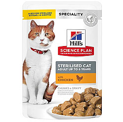 Hills Chunks In Gravy Tavuklu Kısırlaştırılmış Kedi Yaş Maması 85 Gr - Hills