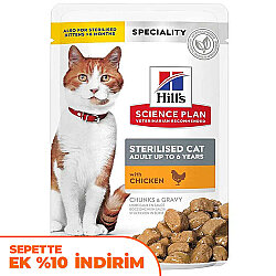 Hills Chunks In Gravy Tavuklu Kısırlaştırılmış Kedi Yaş Maması 85 Gr - Hills