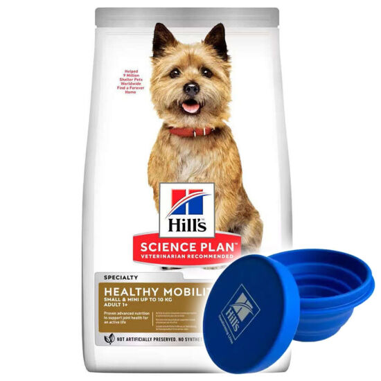 Hills Healthy Mobilty Küçük Irk Tavuk Etli Köpek Maması 1,5 Kg + Katlanır Mama Kabı - 1