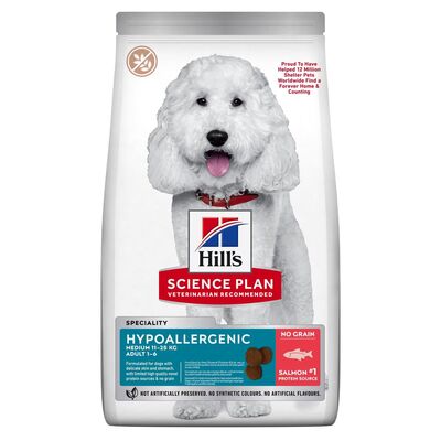 Hills Hypoallergenic Somonlu Orta Irk Köpek Maması 12 Kg + Flexi Otomatik Gezdirme Kayışı 5 Mt