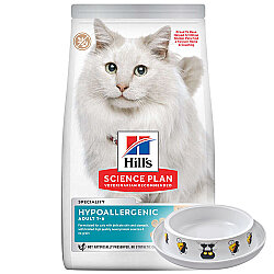 Hills Hypoallergenic Yumurta Ve Böcek Proteinli Kedi Maması 1,5 Kg + Moderna Desenli Mama Kabı - Hills
