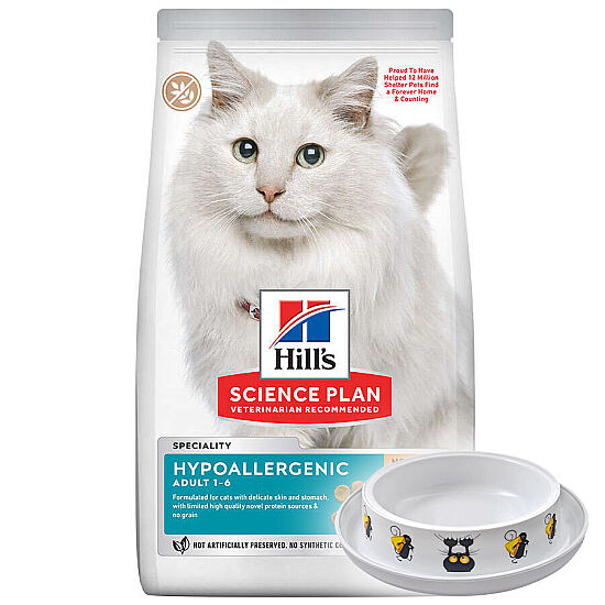 Hills Hypoallergenic Yumurta Ve Böcek Proteinli Kedi Maması 1,5 Kg + Moderna Desenli Mama Kabı - 1