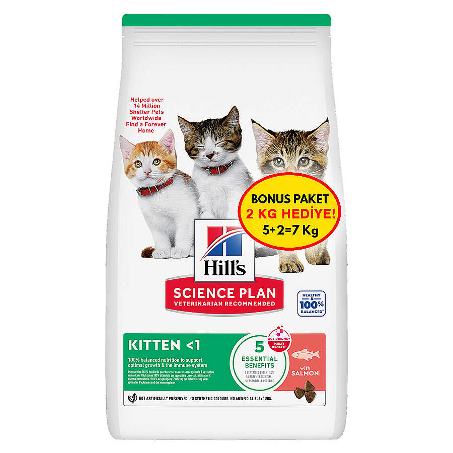 Hills Kitten Somonlu Yavru Kedi Maması 5 + 2 Kg (Toplam 7 Kg)