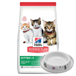 Hills Kitten Tavuklu Yavru Kedi Maması 1,5 Kg + Moderna Desenli Mama Kabı - Hills