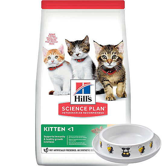 Hills Kitten Tavuklu Yavru Kedi Maması 1,5 Kg + Moderna Desenli Mama Kabı - 1