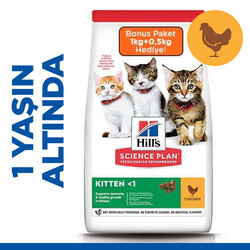 Hills - Hills Kitten Tavuk Etli Yavru Kedi Maması 1 Kg + 0,5 Kg (Toplam 1,5 Kg)