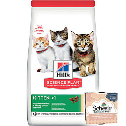 Hills Kitten Tavuk Etli Yavru Kedi Maması 7 Kg + 2 Adet Schesir Tavuk Etli ve Aloe Veralı Kedi Konservesi - Hills